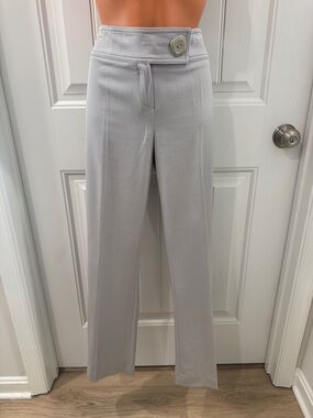 THALIAN Vintage Y2K Light Gray Stretch Flare Pants 6P EUC $75